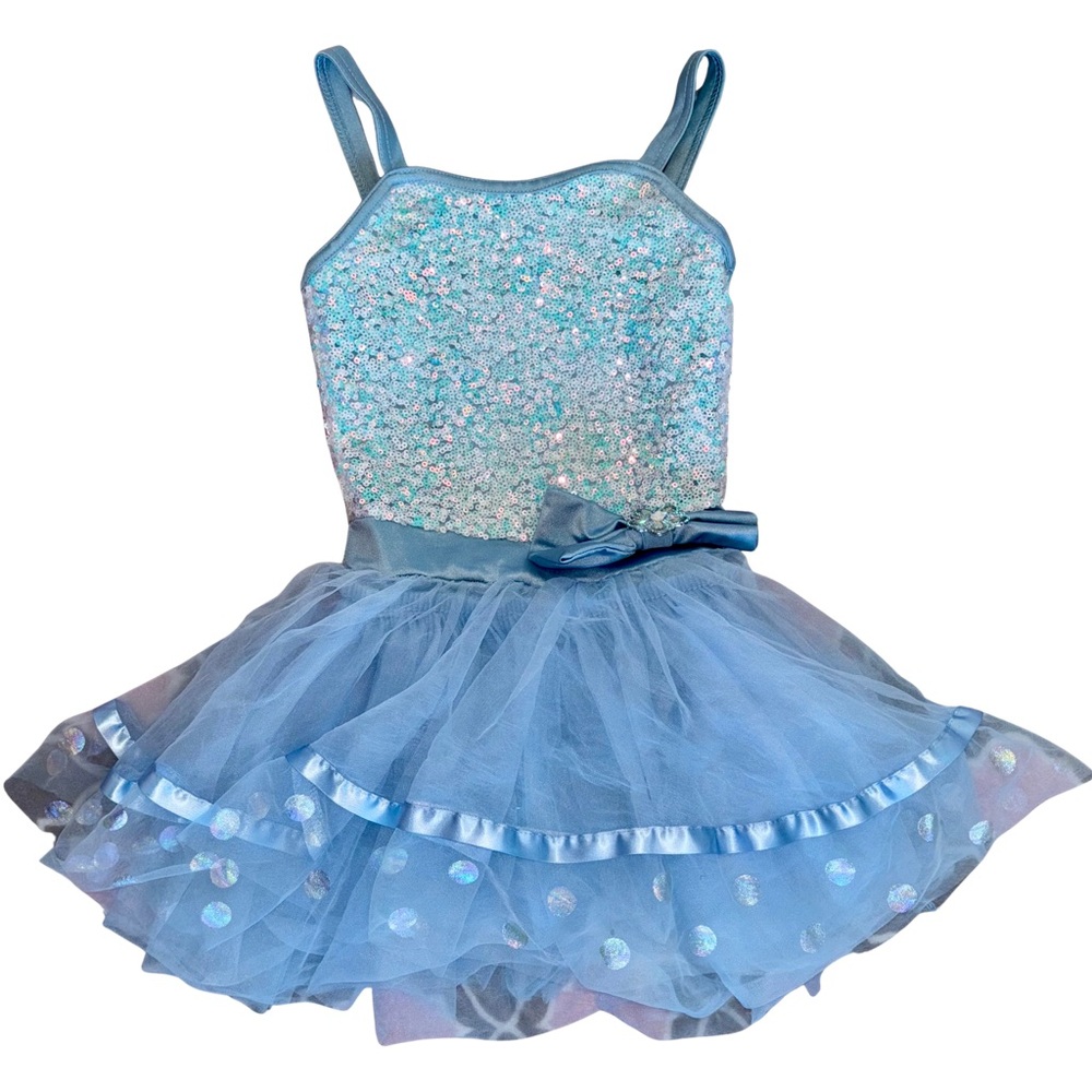 Weissman Recital Dress Light Blue Tulle Sequin Style 13502 Size IC (7/8)